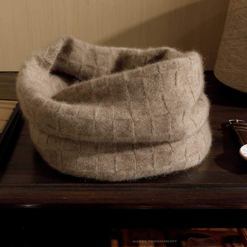 【100%纯山羊绒】针织脖套护颈男