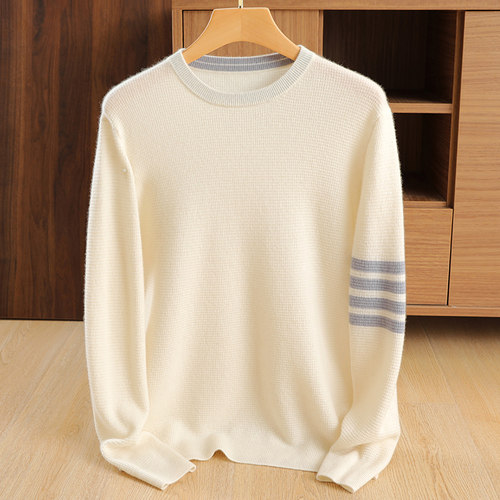 男士100%纯山羊绒衫青年毛衣