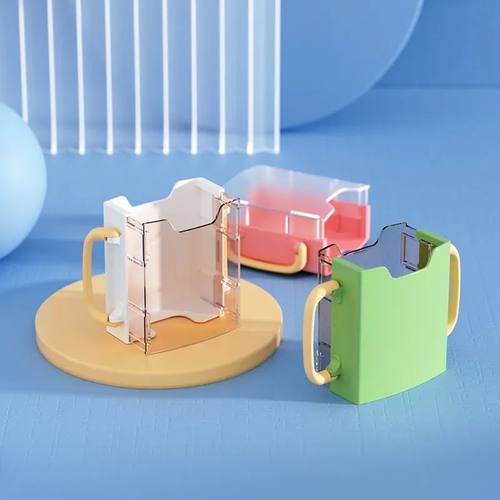 儿童牛奶杯托防挤压盒装饮料防溢出杯架子可调节宝宝防漏防烫杯套