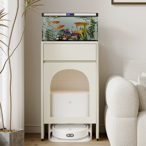 岩板台面扫地机器人基站柜鱼缸柜