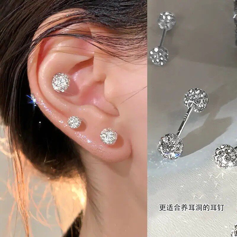 合金耳饰 小众高级感螺旋耳钉女气质轻奢精致百搭个性小巧耳饰lx