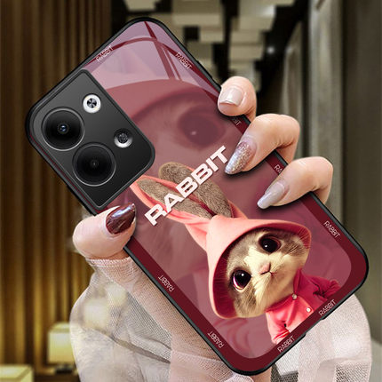 OPPOReno9手机壳Reno8Pro玻璃保护套reno6pro+全包防摔reno7se硅胶软边硬壳5G男女reno5可爱青兔5k卡通Reno8