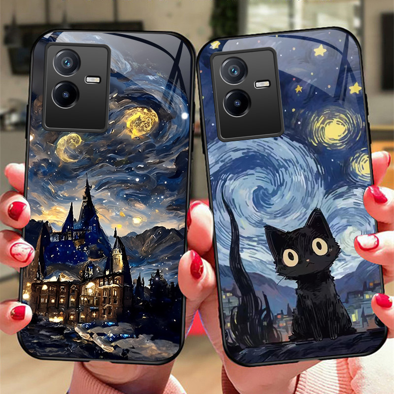 梵高玻璃vivo手机壳油画创意文艺