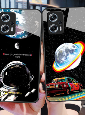 适用于红米Note11tpro手机壳neto11TPro+玻璃保护套5G硅胶软边硬壳Redmi全包防摔noto十一tp0r星空的士男女新