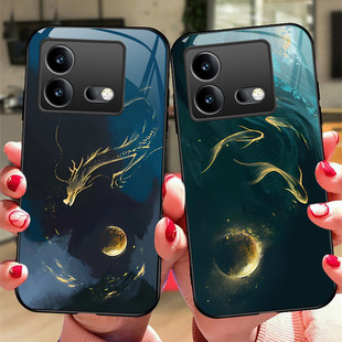 国潮飞龙iQOONeo8Pro手机壳vivoiqooneo7竞速版玻璃6SE防摔5S男3女保护套iq00ne0硅胶软边硬壳5G全包创意个性