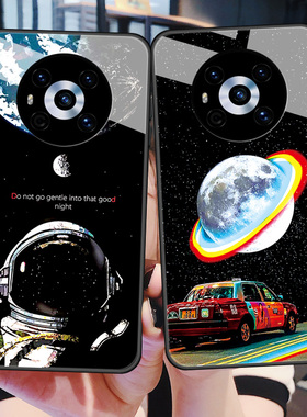 适用于荣耀magic3手机壳华为magic3pro玻璃套honor全包防摔por情侣ELZ-AN00新款AN10硬壳migac硅胶软边宇航员