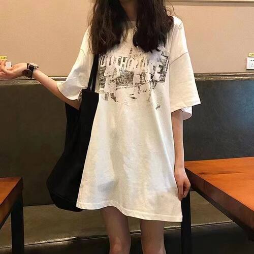高个子加长版下装消失中长款t恤女遮屁股特大码200斤2025新款上衣