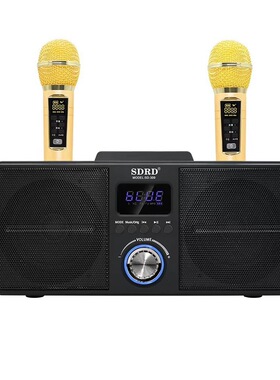 家庭音响麦克风一体式双人合唱手机K歌麦克风蓝牙无线话筒SD-309