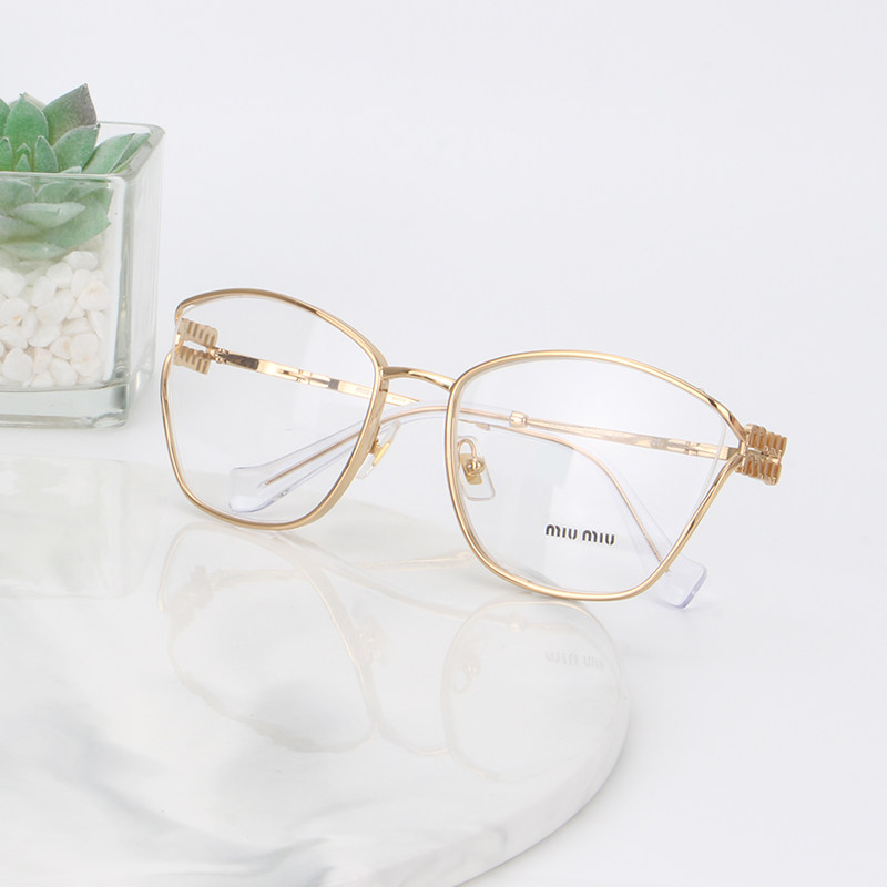 miumiu缪缪眼镜架女23新款时尚字母半框vmu 53u平光镜近视眼镜框