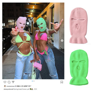 冬保暖冷帽三孔毛线拉法帽户外骑行针织帽劳保巴拉法克土匪反恐帽