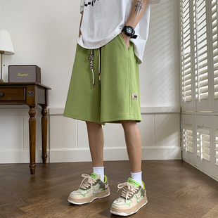 华夫格短裤男士夏季薄款美式复古跑步运动裤子潮牌宽松休闲五分裤