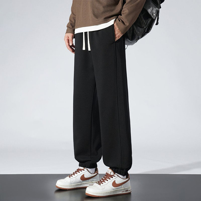 奥特莱斯纯棉宽松美式束脚卫裤