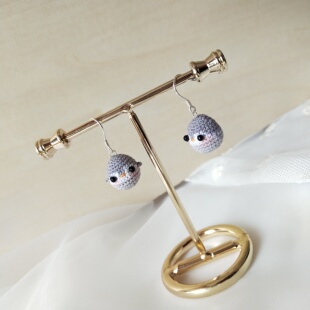 sugar手作 | 钩针编织蕾丝线微钩 | 小企鹅 | 耳环耳饰耳坠