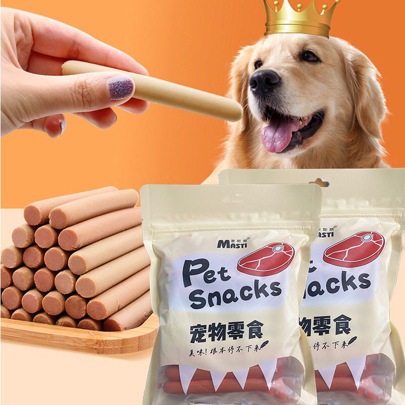 包邮 麦斯蒂宠物火腿肠30支x3袋狗狗猫咪零食成犬幼犬鸡肉牛肉味
