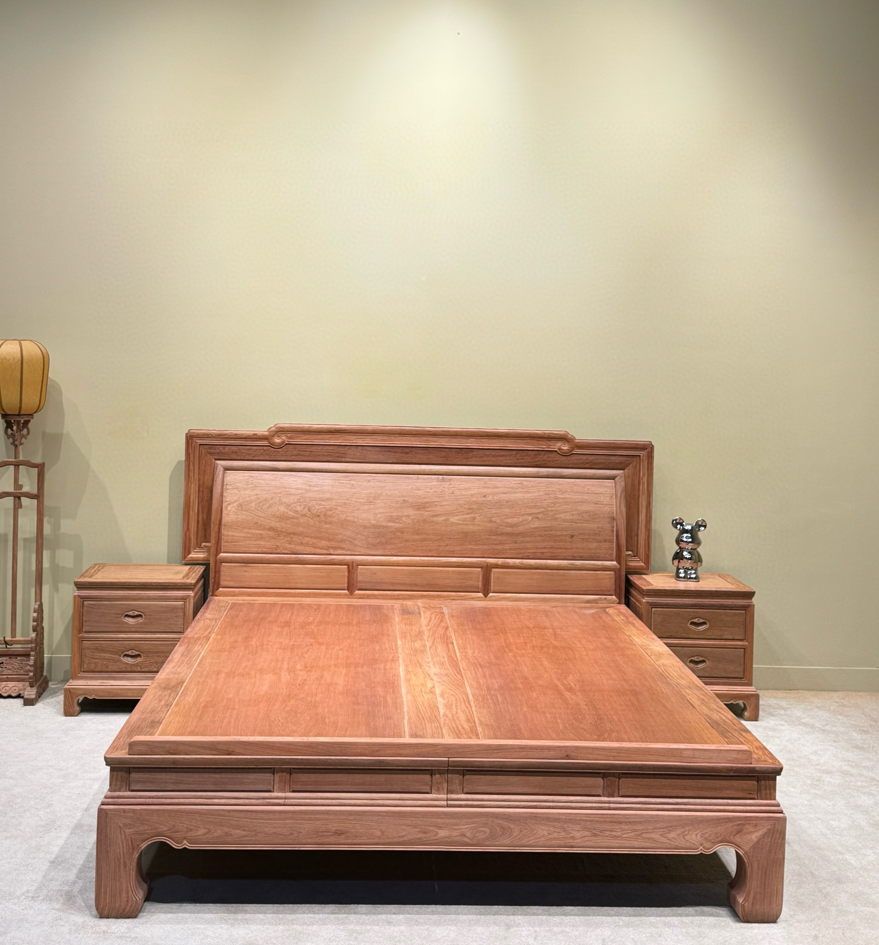 8红木家具缅甸花梨木大床卧室双人床新中式大果紫檀婚床