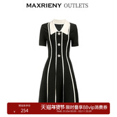 裙 针织连衣裙衬衫 奥莱 MAXRIENY收腰显瘦条纹短裙春款
