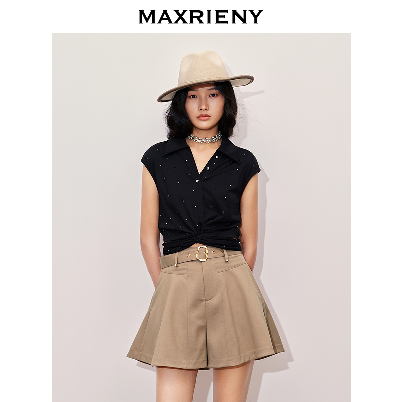 腰部镂空	宽松收腰	全身烫钻