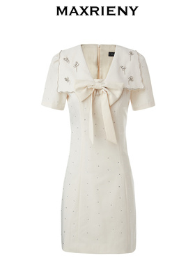 【奥莱】MAXRIENY蝴蝶结星光舞会裙秋季重工连衣裙