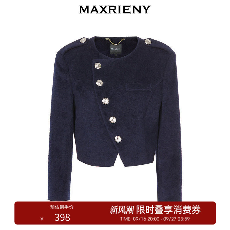 【奥莱】MAXRIENY复古海军风外套修身截短上衣图片