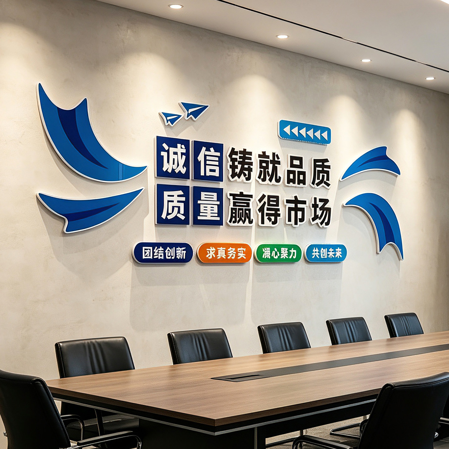 办公室企业励志标语3D墙贴