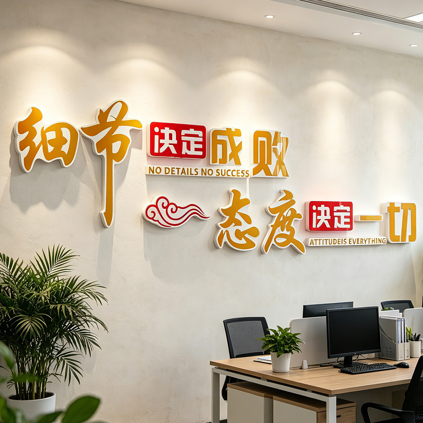 办公室企业形象3D立体励志标语贴