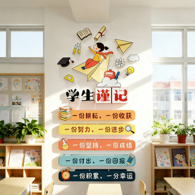班级公约励志标语自粘墙贴