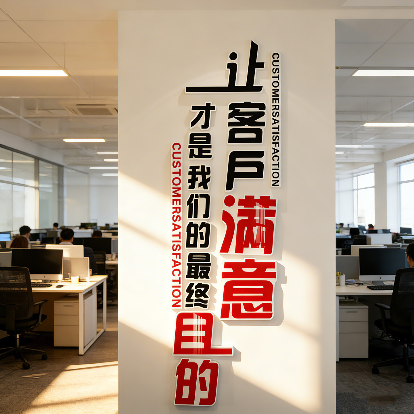 3D立体企业文化励志墙贴