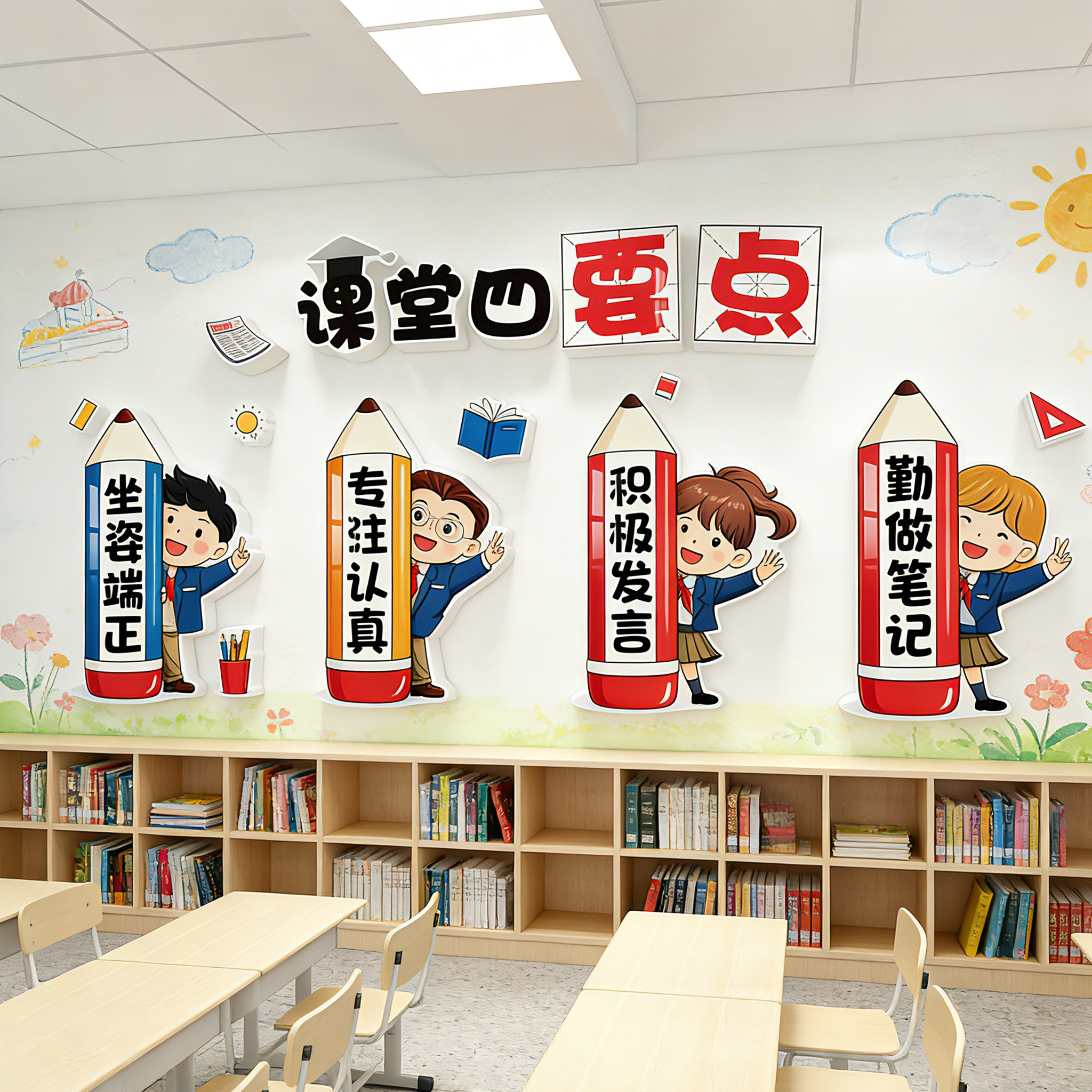 班级文化墙贴好习惯3D自粘