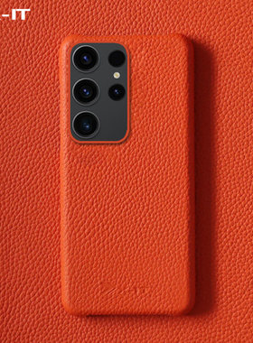 适用于三星S23Ultra手机壳S22Ultra真皮里荔枝纹保护套S22+PlusS23潮壳高级感防摔商务皮质套