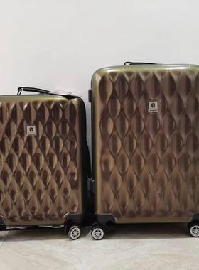 微瑕疵乐扣乐扣铠甲型拉杆箱商务万向轮轻便密码箱棕红色LTZ973