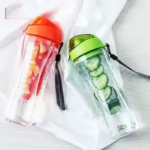 乐扣乐扣柠檬杯水杯水壶便携搅拌杯大容量防漏密封杯家用弹跳盖杯