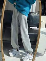 灰色孕妇运动裤秋冬厚款宽松束脚哈伦棉裤休闲潮灯笼裤加绒卫裤子