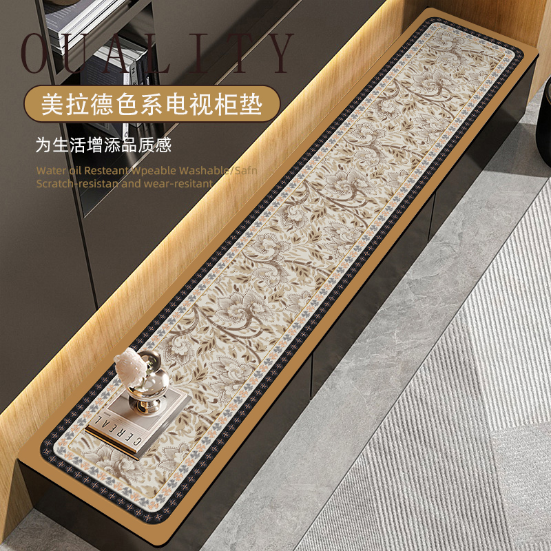 电视柜垫法式复古防污飘窗垫免洗茶几餐边柜长条厨房垫百搭风格