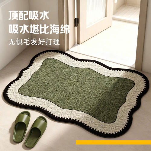 法式复古浴室地垫卫生间门口防滑垫吸水垫子硅藻泥家用淋浴房脚垫
