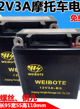 包邮老款进口CG125摩托车电瓶花猫银猫12V3A电池蓄电池免维护