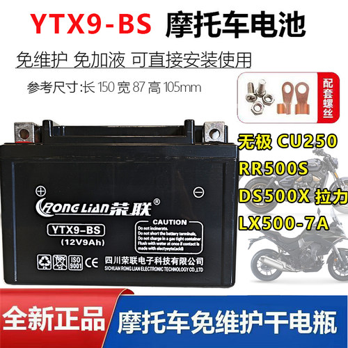 适无极DS500X/22/250摩托车电瓶