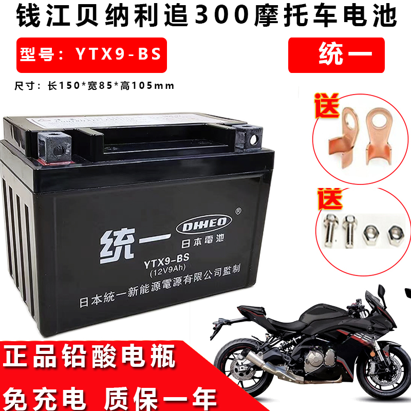 钱江贝纳利追300摩托车电池
