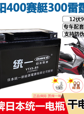 摩托车统一干电瓶光阳400赛艇300 弯道情人 雷霆王 大阳ADV150池