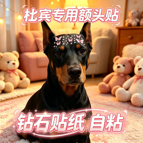 杜宾专用狗狗额头贴大型犬配饰狗宠物贴纸狗狗头饰蝴蝶拍照装饰品
