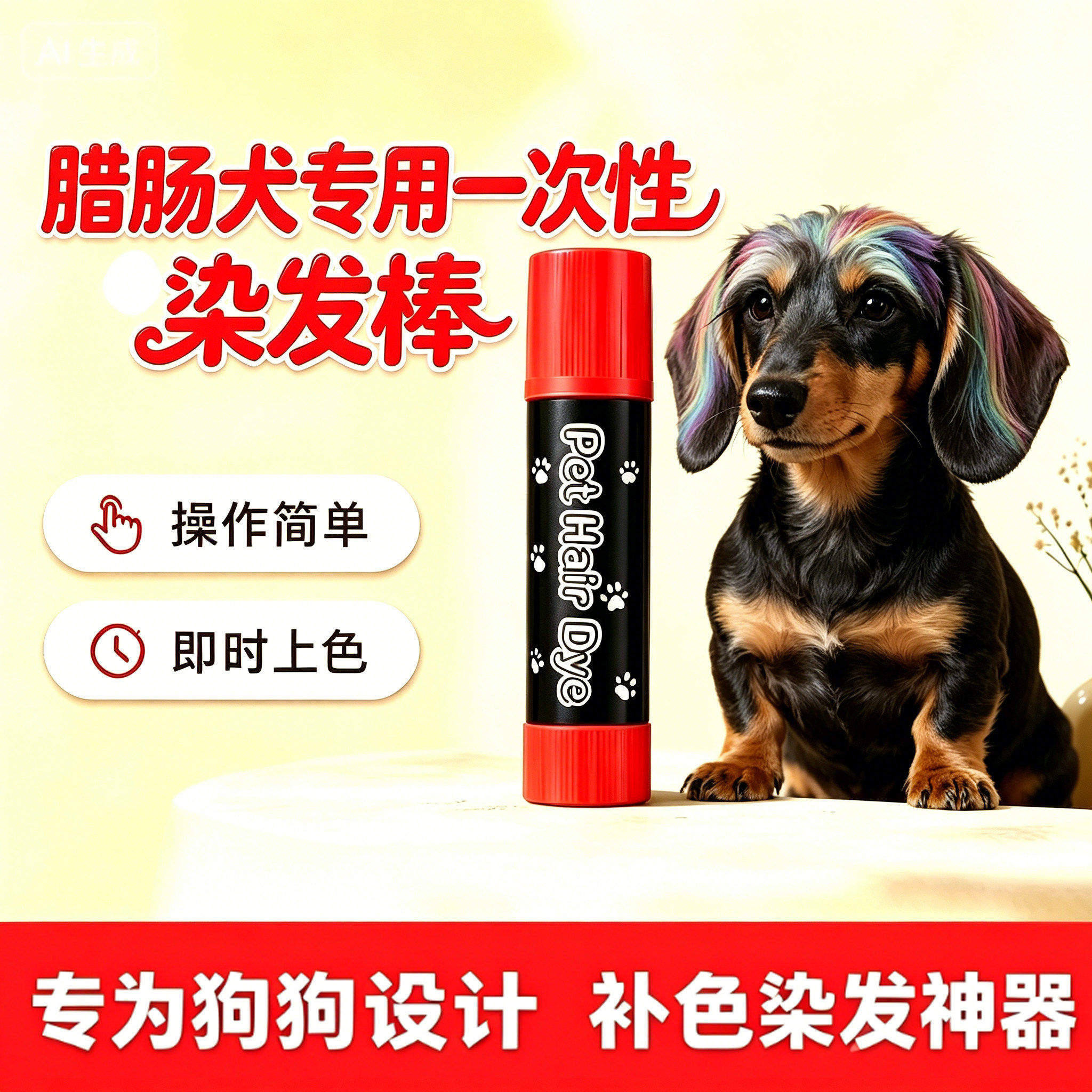 腊肠犬专用狗狗毛发染色剂宠物染发剂小狗染毛膏狗美毛染发膏染发