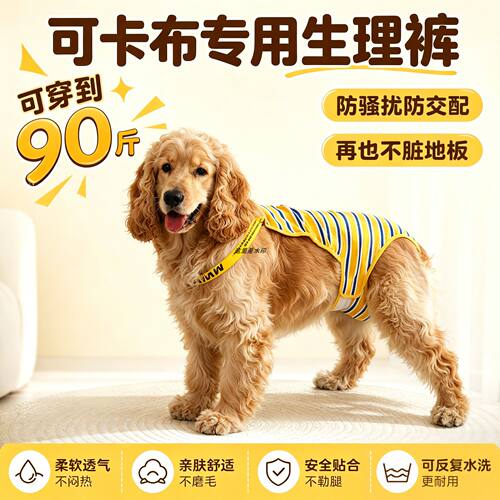 可卡布专用狗狗生理裤母狗姨妈巾姨妈裤宠物狗安全裤防交配裤避孕