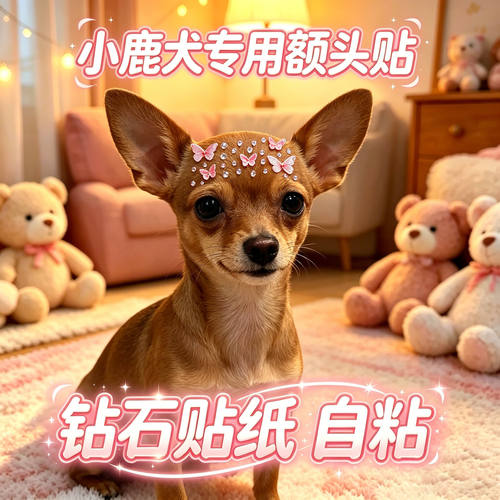 小鹿犬专用狗狗额头贴小型犬配饰狗宠物贴纸狗狗装饰头饰蝴蝶饰品