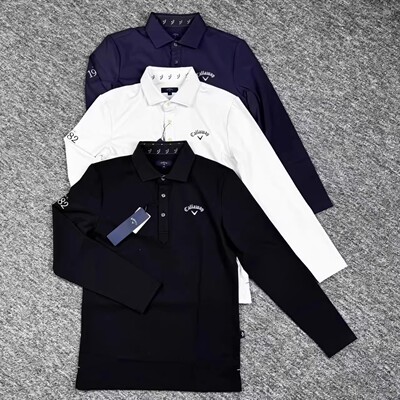新款日韩golf高尔夫男长袖polo衫