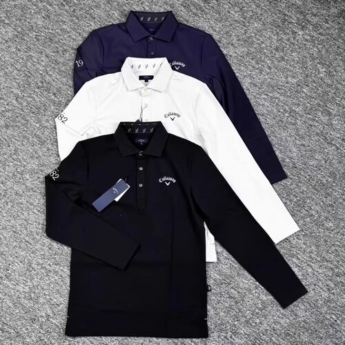 新款日韩golf高尔夫男长袖polo衫