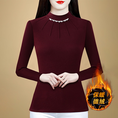 品牌双面德绒打底衫女士2025新款今年流行爆款可外穿正品高档上衣