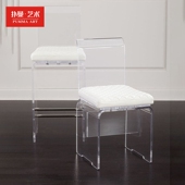 简约现代亚克力皮革软包时尚 化妆椅样板房书房椅 餐厅餐椅卧室个性