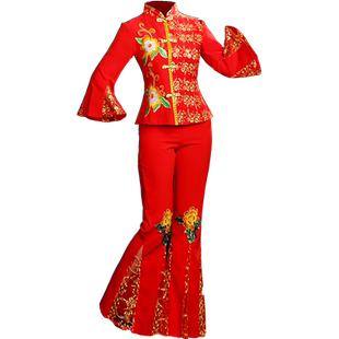 秧歌服女2024新款中老年舞蹈打鼓服扇子舞服演出服广场舞舞蹈服装
