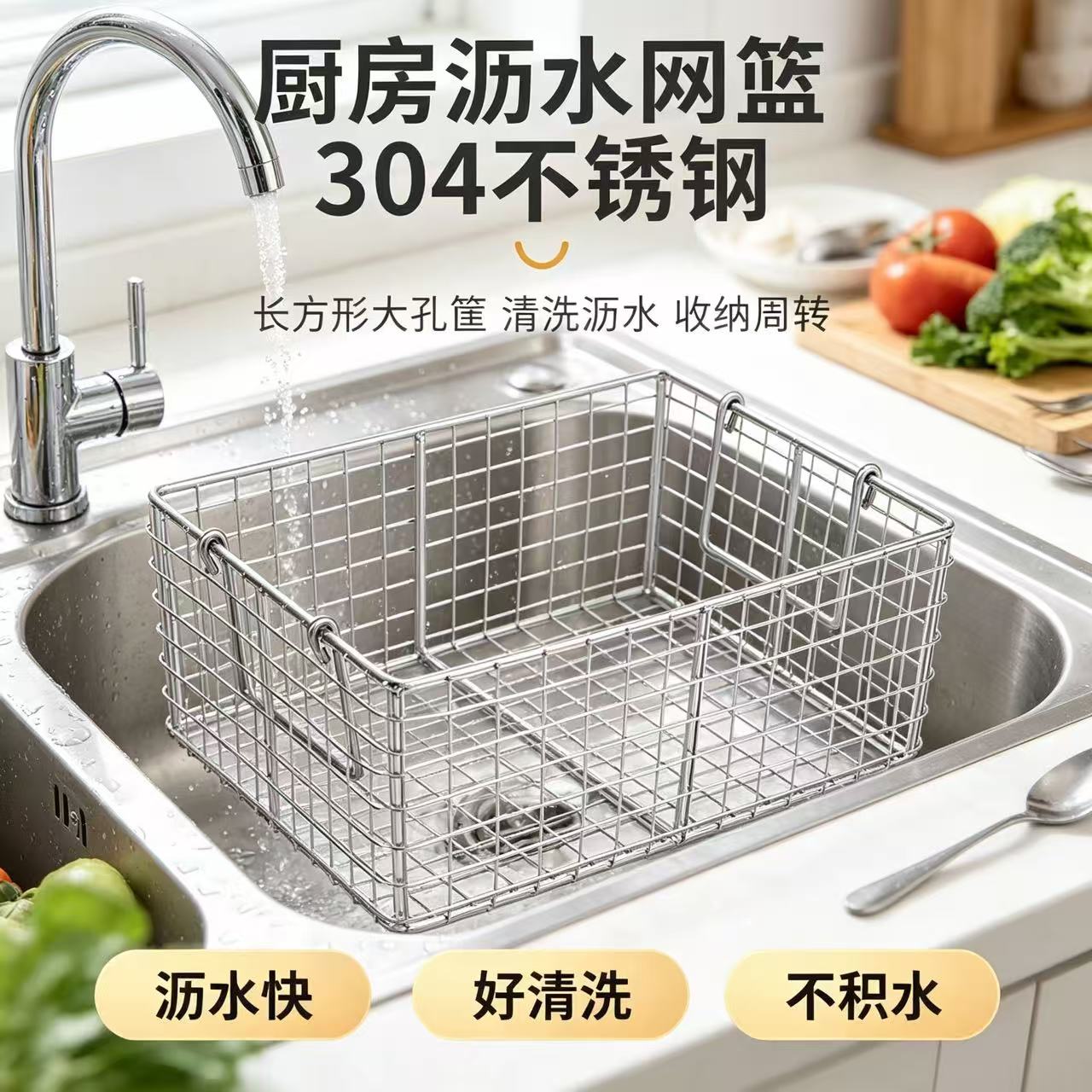 304不锈钢消毒篮超声波清洗筐收纳网过滤网金属网筐耐高温消毒筐图片