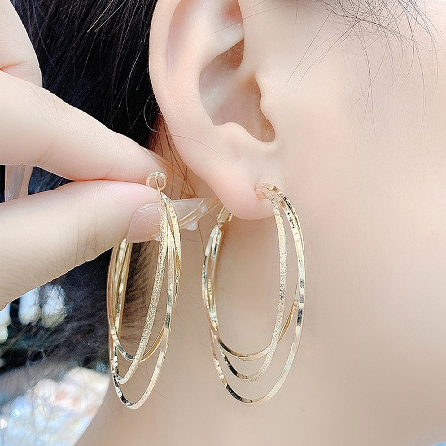 大圆圈耳环女耳圈耳坠夸张耳饰