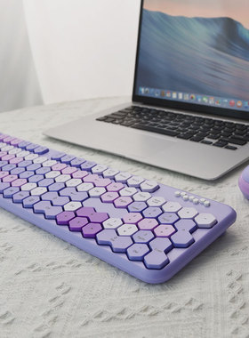 honeyS无线键盘鼠标套装蜂巢朋克风按键台式机笔记本电脑办公低分